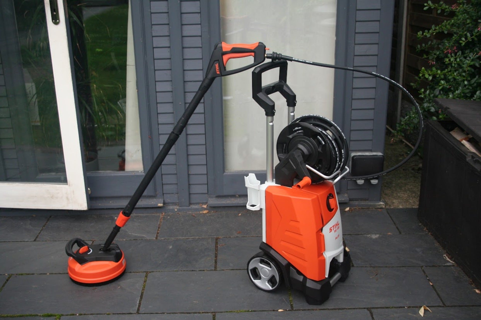 Stihl RE 130 Plus with patio cleaner