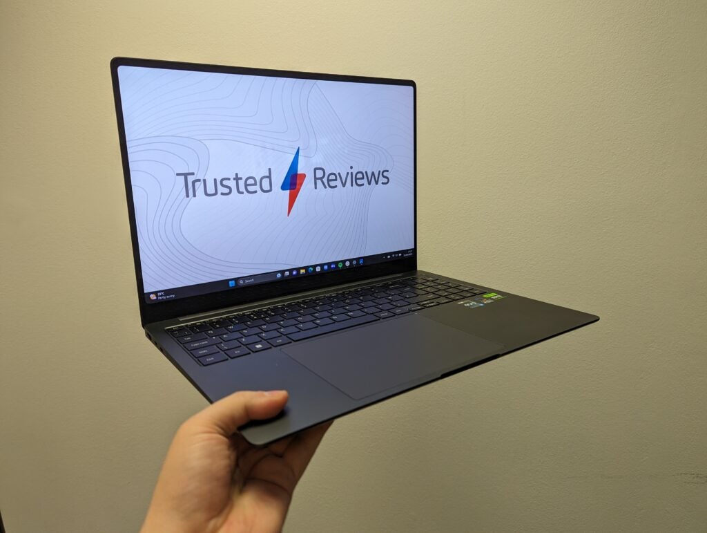 Samsung Galaxy Book 3 Ultra holding in hand
