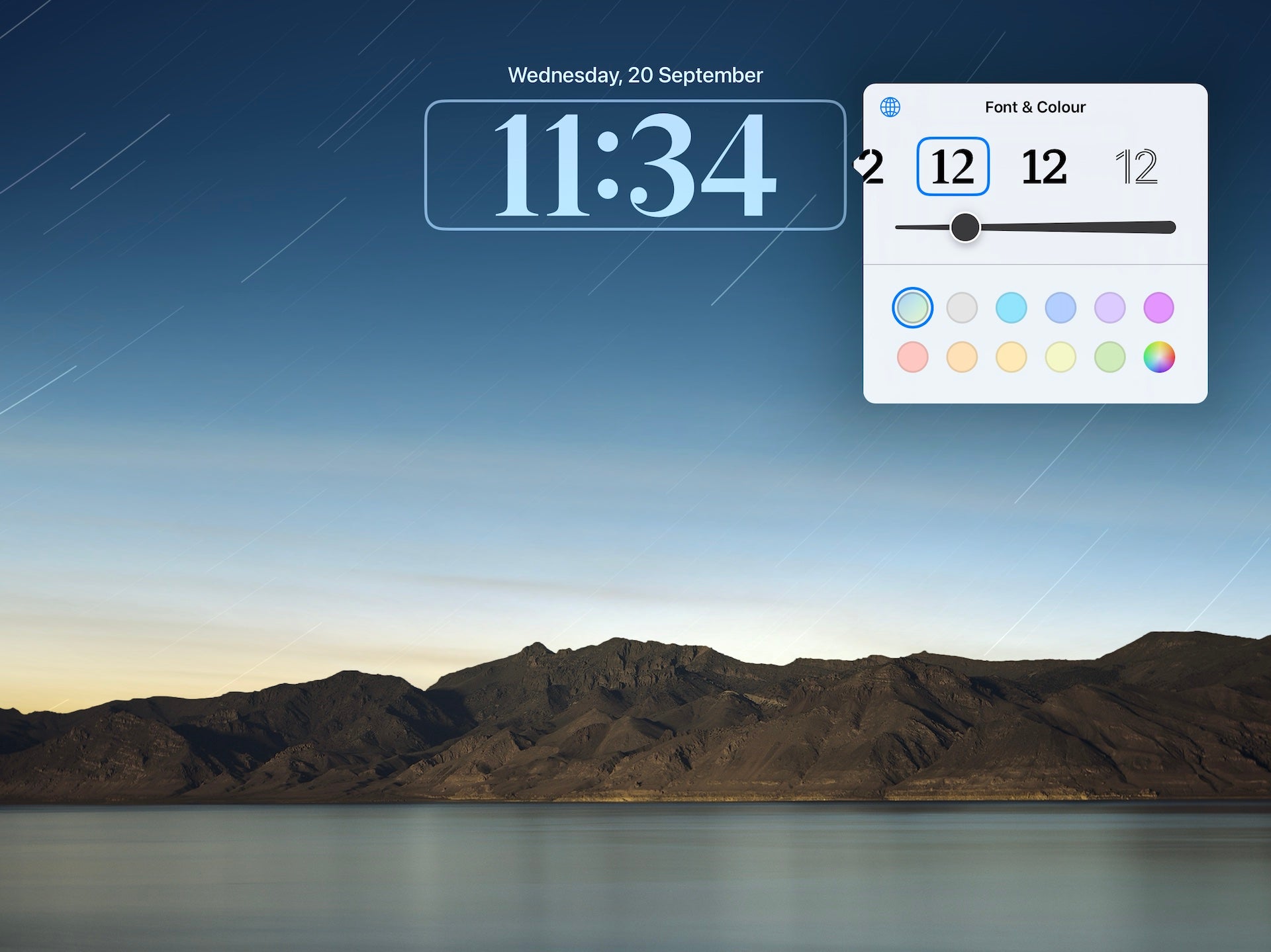 iPad lock screen clock customisation