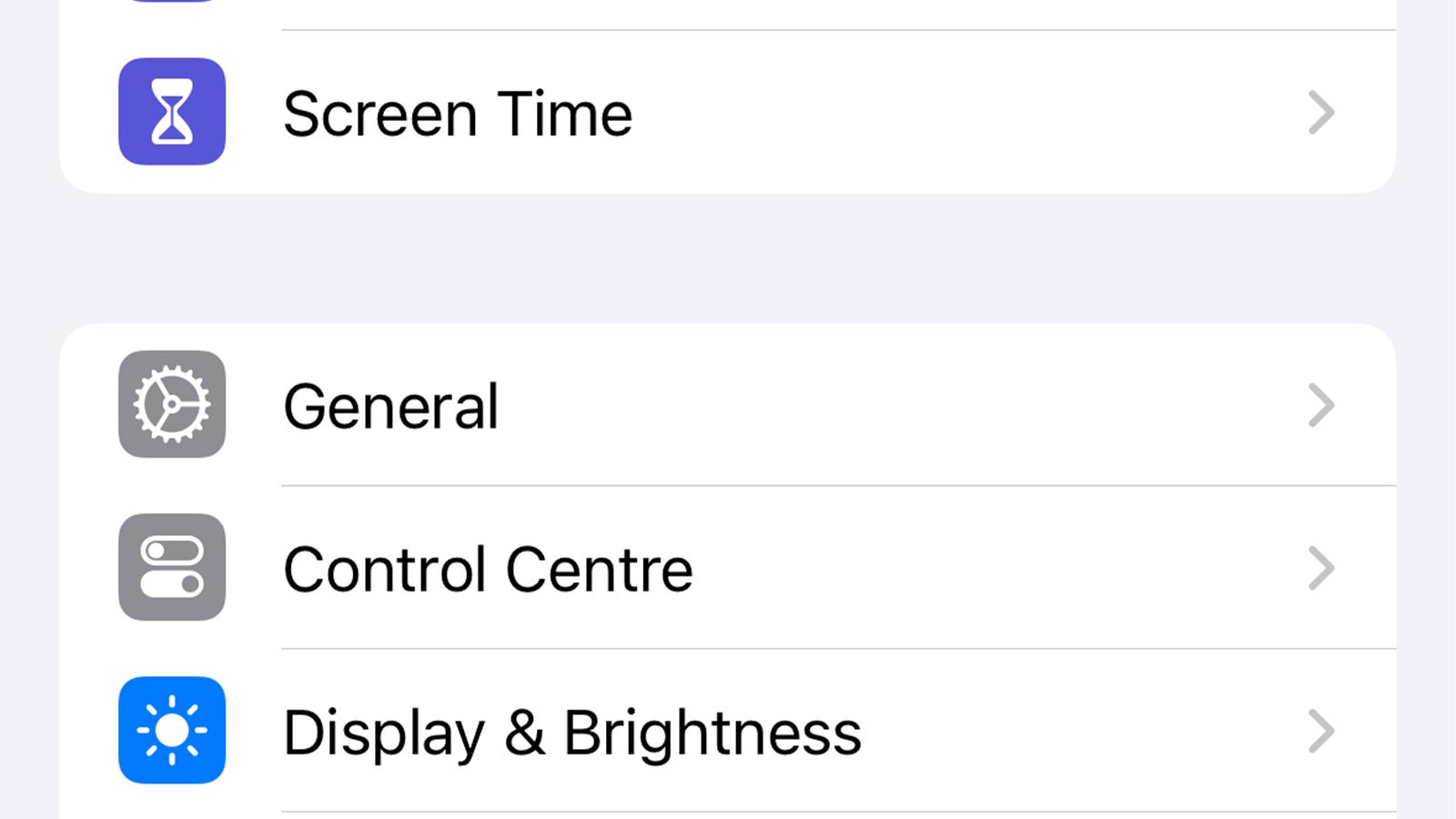 Settings app in iOS 17