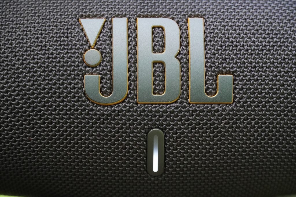 JBL Charge 5 Wi-Fi close up logo