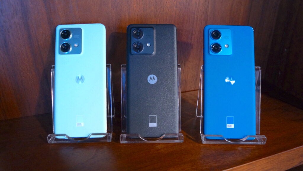Motorola Edge 40 Neo in its three colour finishes