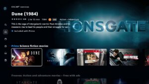 Screenshot of Amazon Prime Video interface with movie selections.