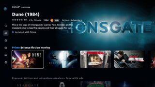 Screenshot of Amazon Prime Video interface with movie selections.