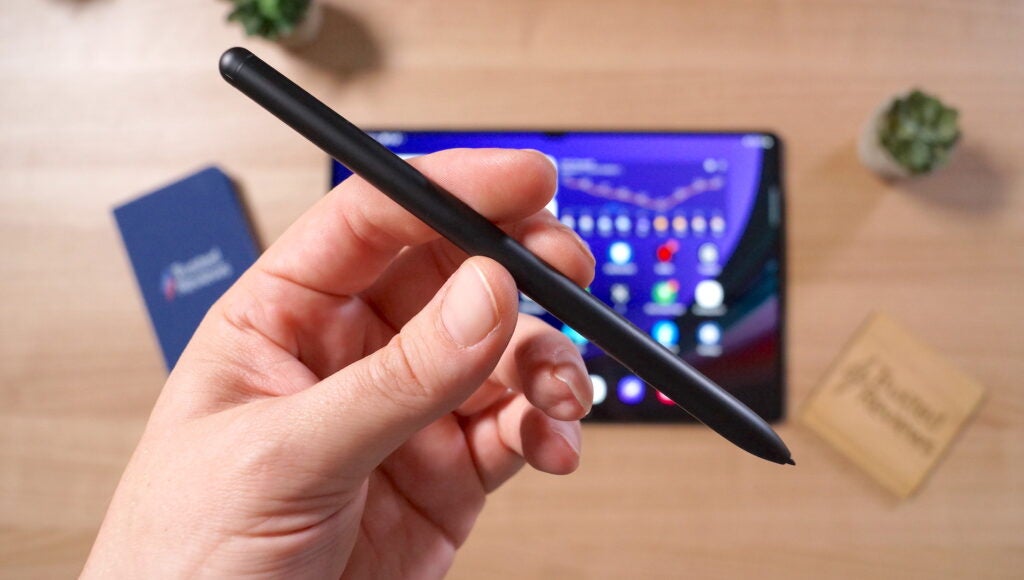 Samsung Galaxy Tab S9 Ultra's S Pen in-hand