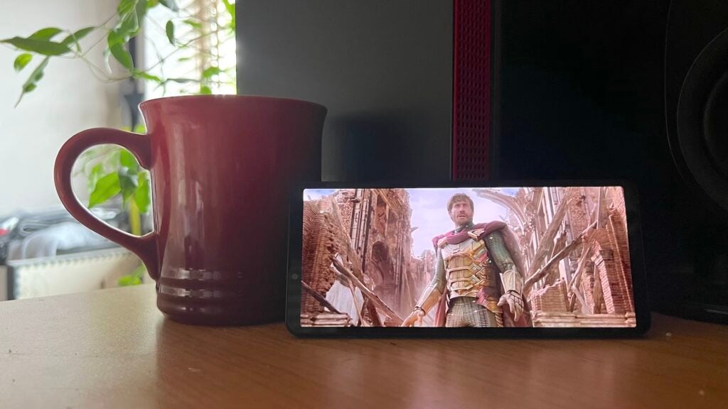 Sony Xperia 10 V with a movie on screen