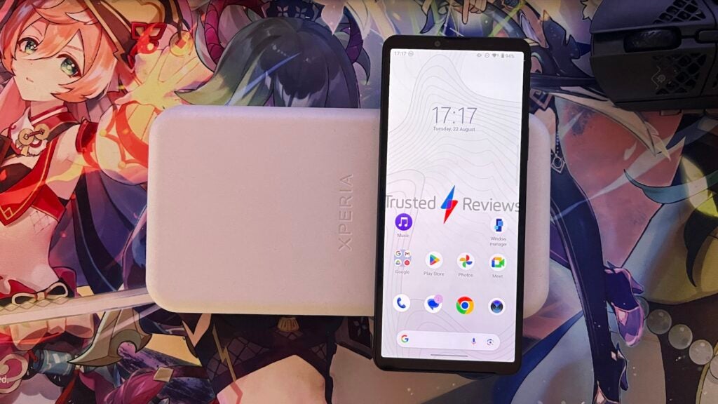 Sony Xperia 10 V on a table with the screen active