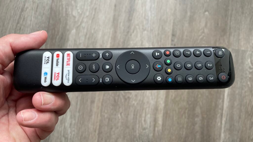 The remote control for the TCL 65C845K feels a little cheap and cheerful for such a high quality TV.