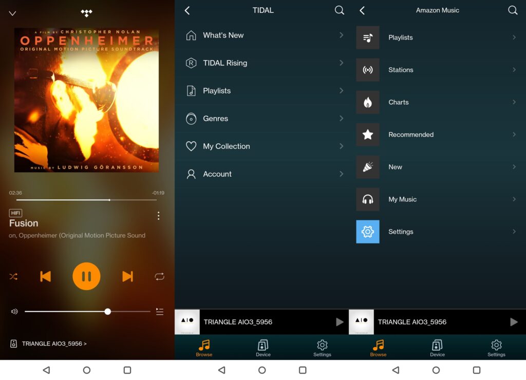 Triangle AIO3 app music services