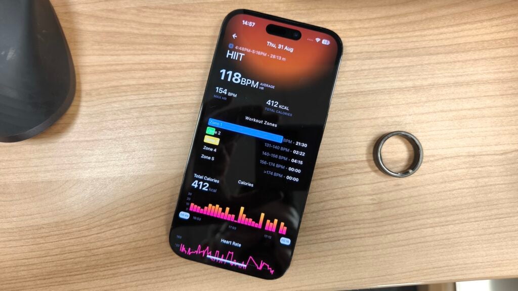 Workout tracking on Ultrahuman Ring Air
