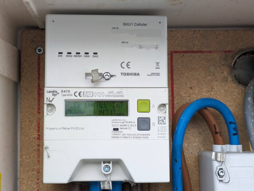 Smart meter, with modem at top