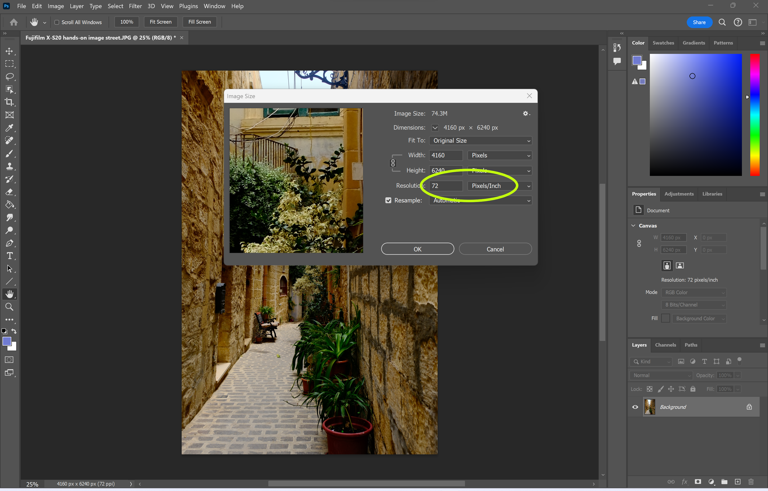 How to change the DPI in Photoshop