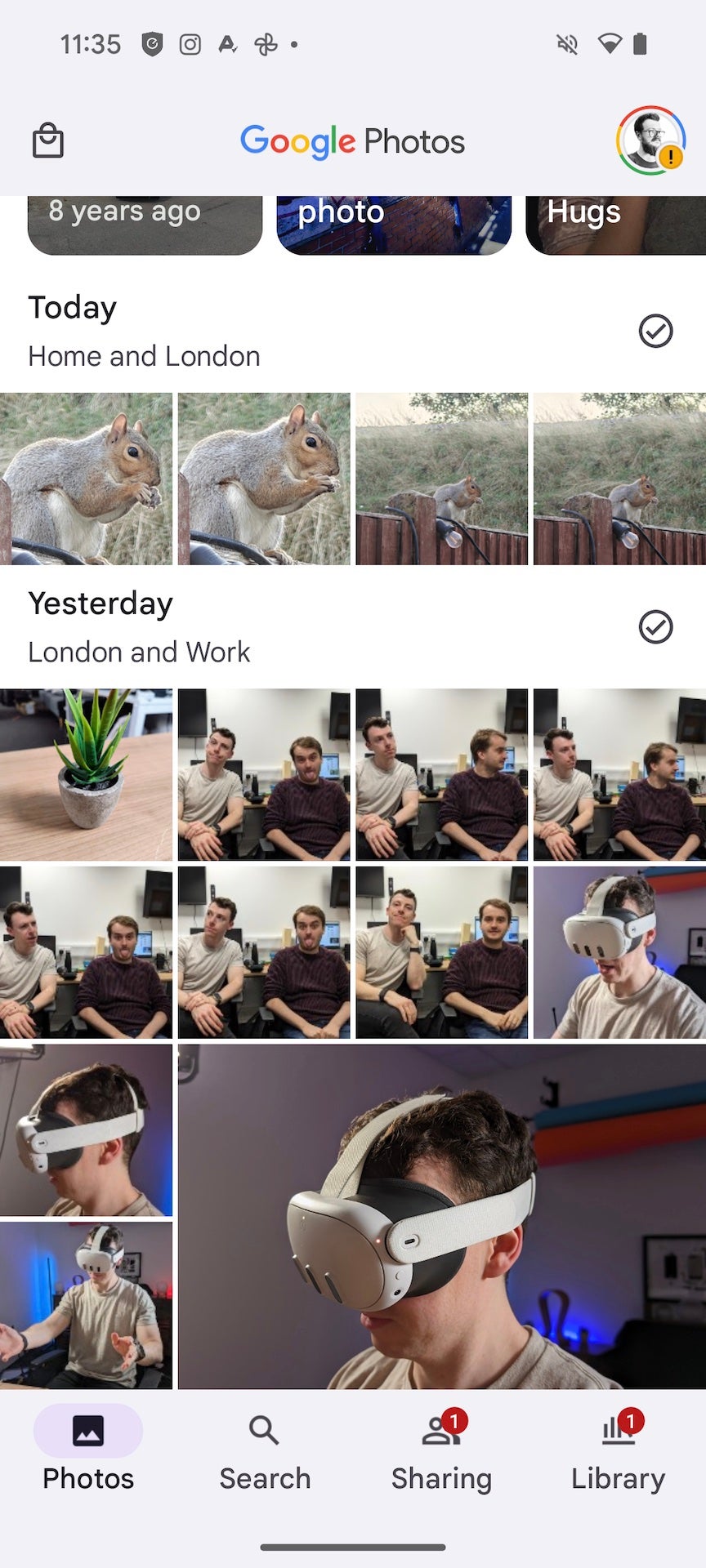 Google Photos interface