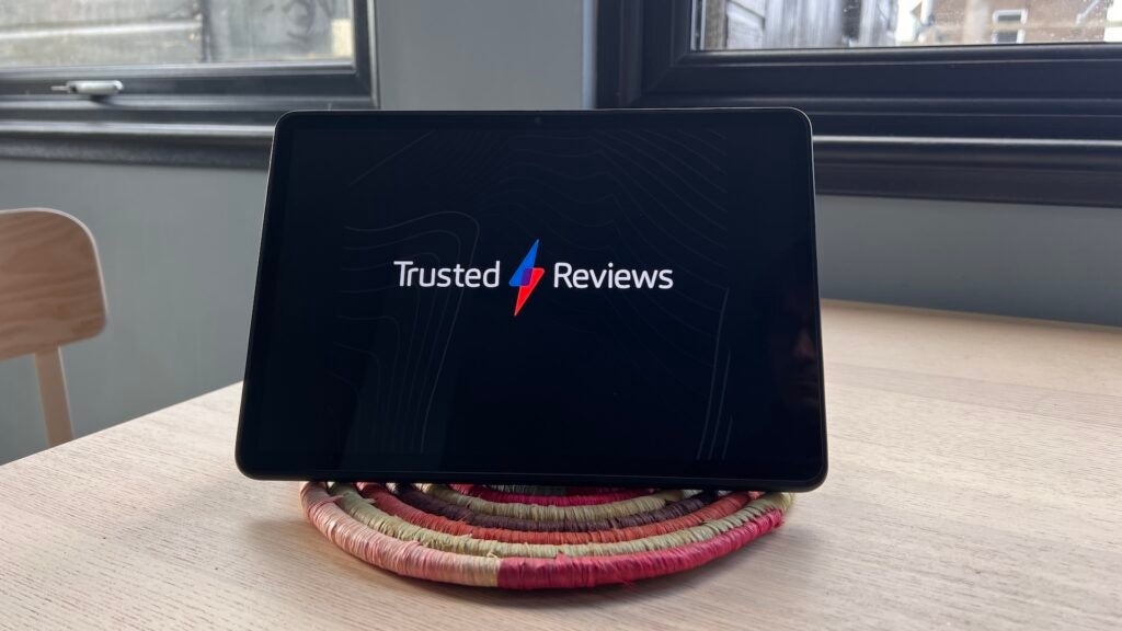 Huawei MatePad 11.5 with the Trusted Reviews logo on screen