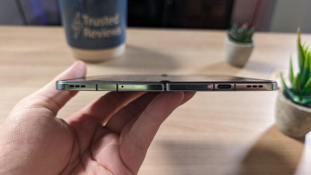 OnePlus Open fully unfolded, side-on