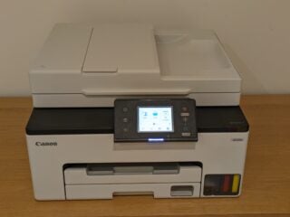 Top front view of the printer