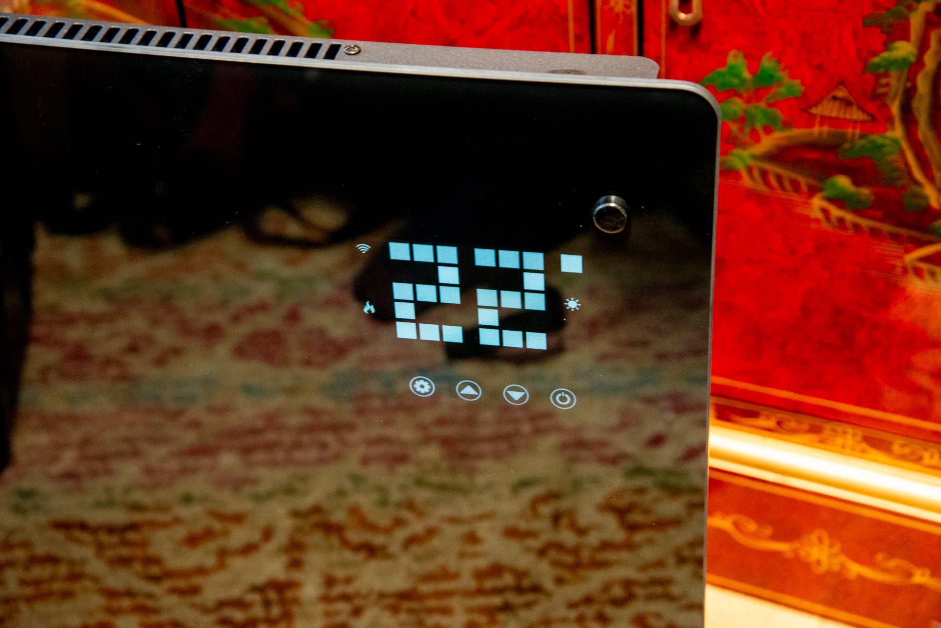 Devola Smart WiFi Platinum 1.5kW Glass Panel Heater LCD and controls