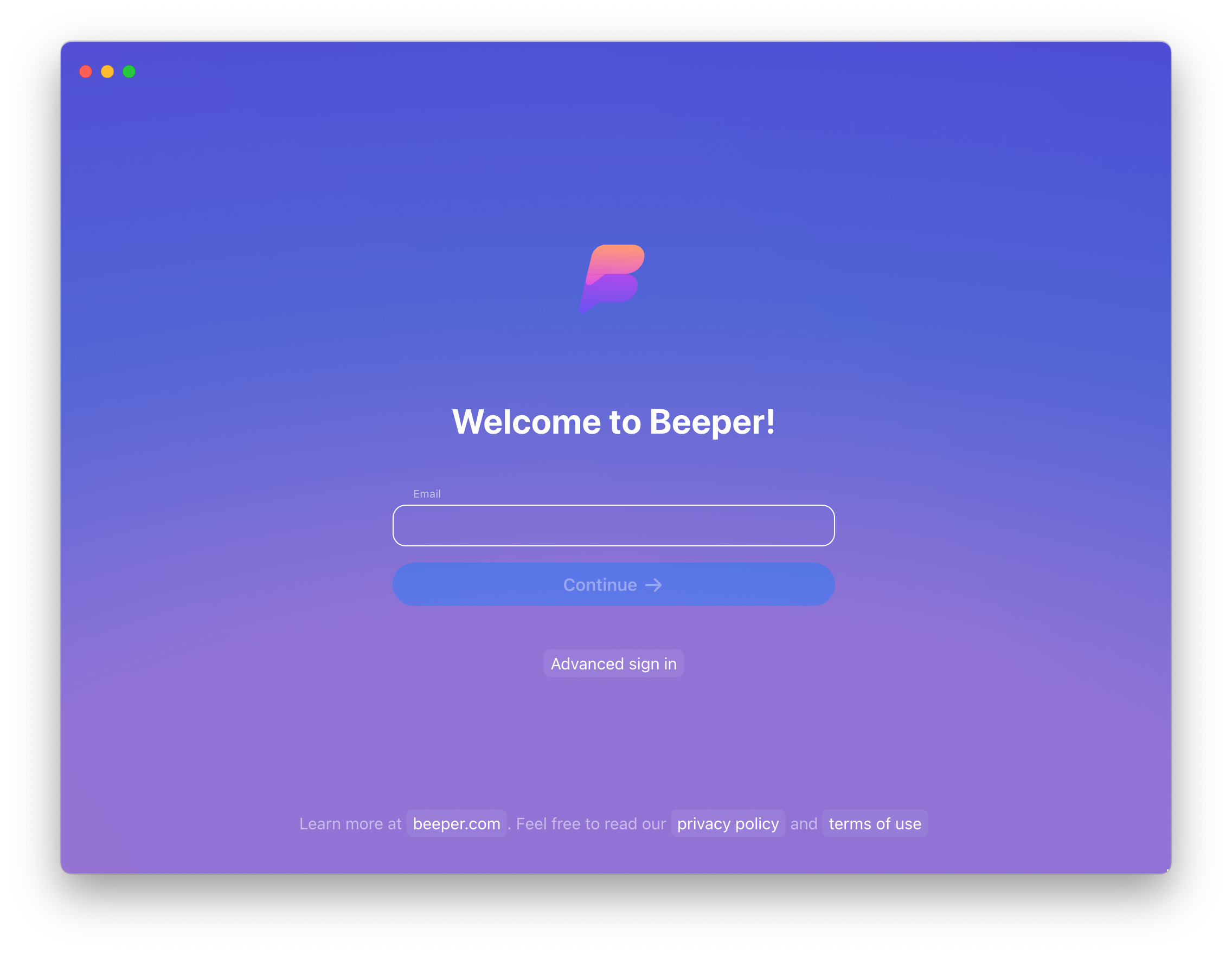 Beeper desktop login