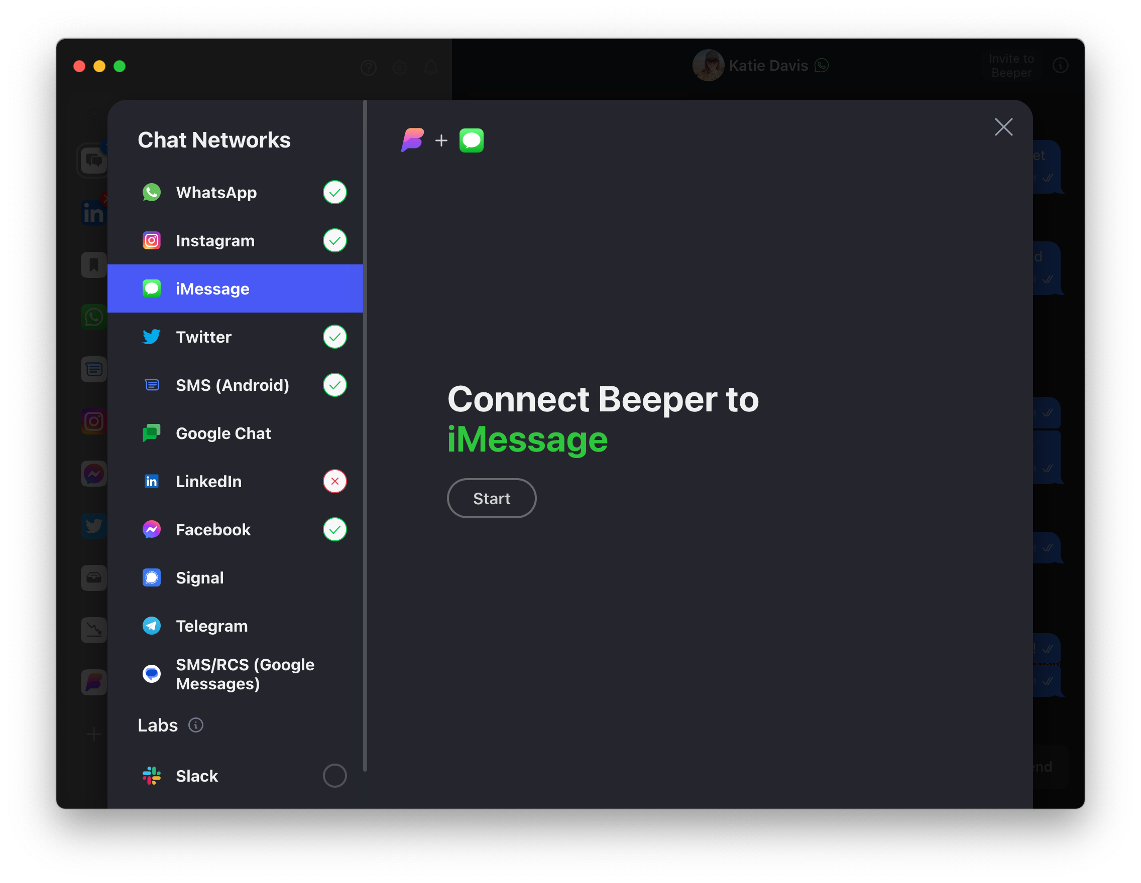 Connect iMessage to Beeper