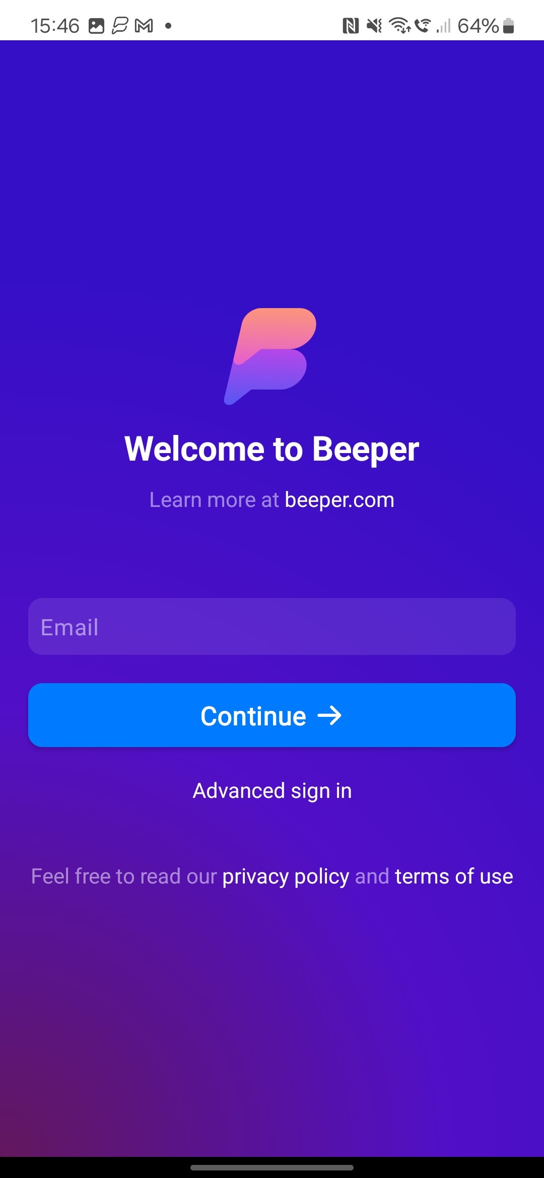 Beeper Android login