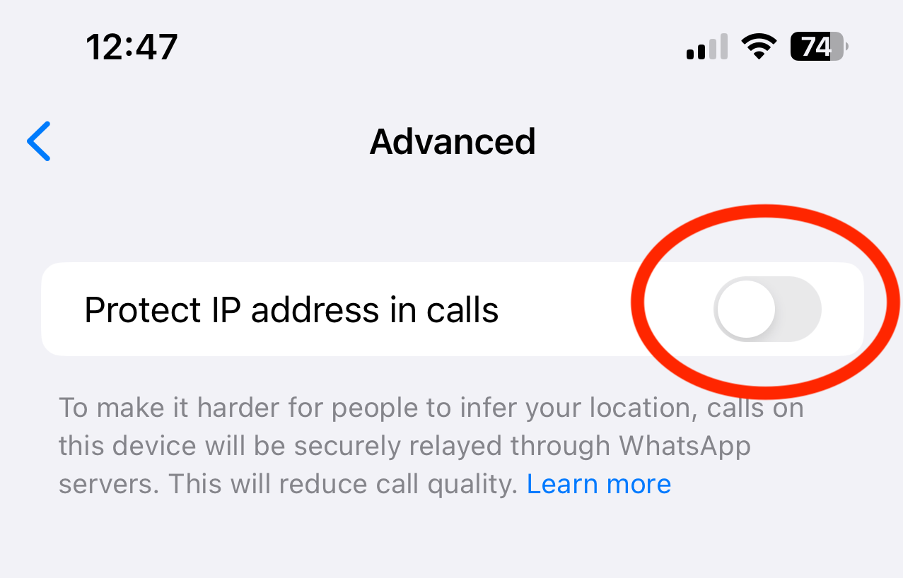 protect IP address in calls