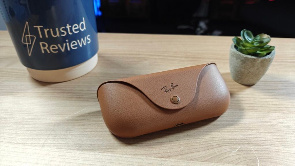 Ray-Ban Meta Glasses charging case on a table