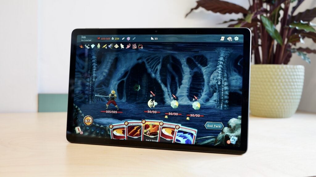 Redmi Pad SE with Slay the Spire playing