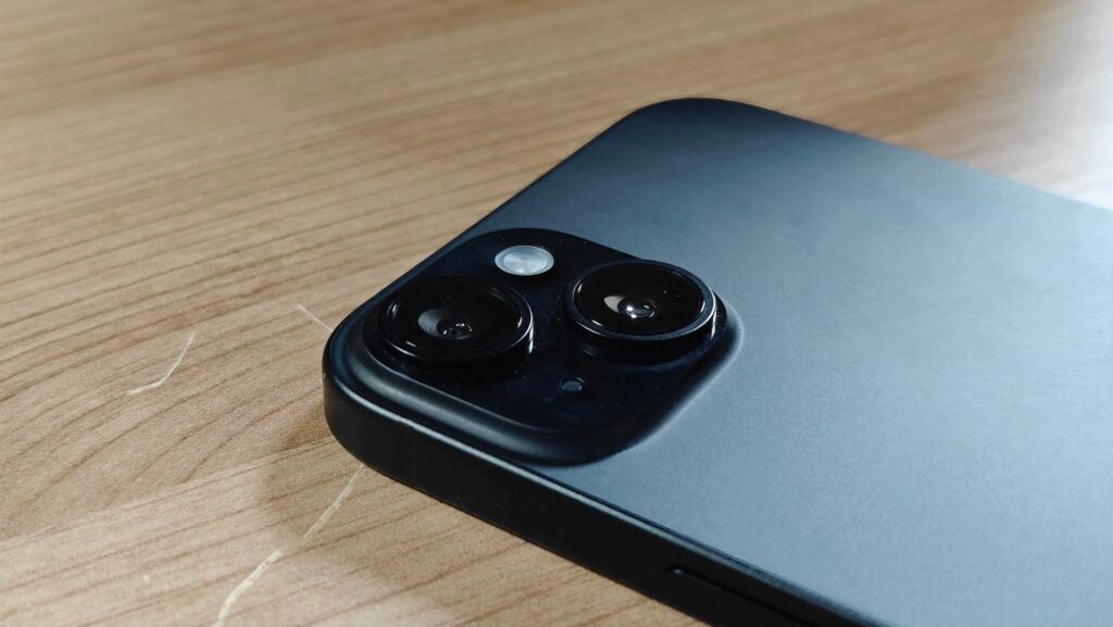 Dual cameras of the iPhone 15 Plus