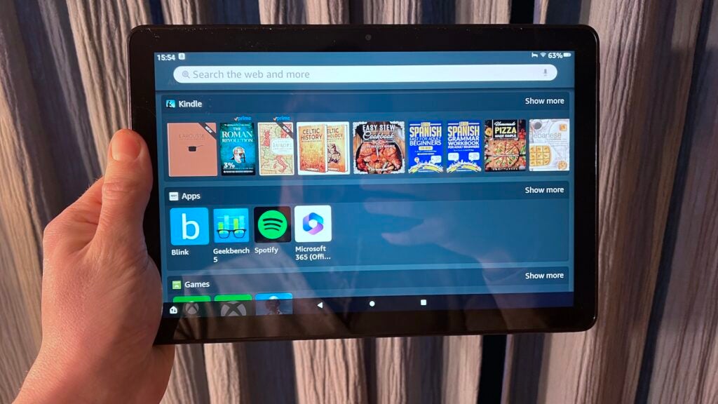 Home screen on the Amazon Fire HD 10 (2023)