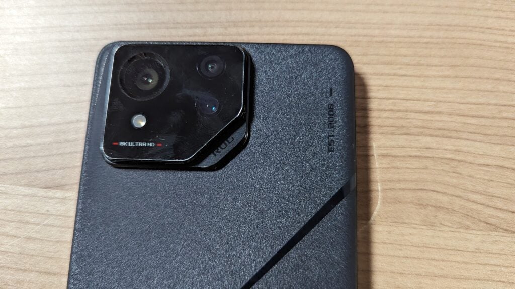 Asus ROG Phone 8 Pro EditionClose-up of Asus ROG Phone's rear camera module.