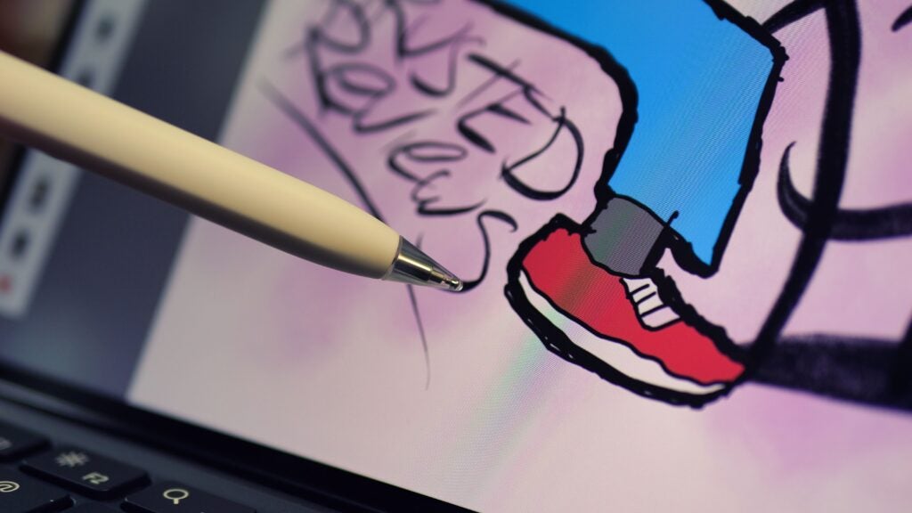 Drawing on the Huawei MatePad 13.2 - close up