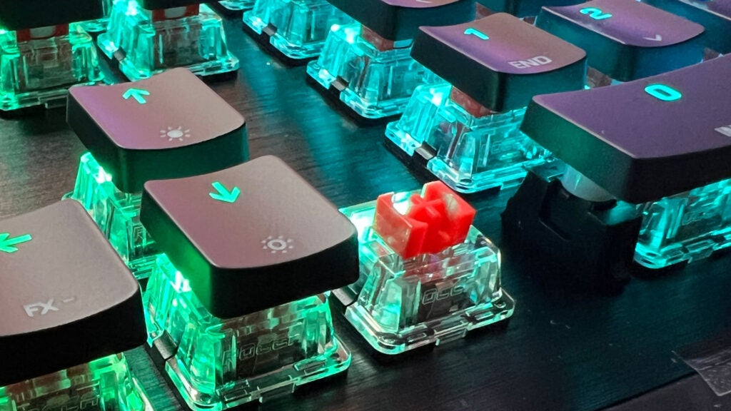 A visible Linear Red switch of the Roccat Vulcan II.