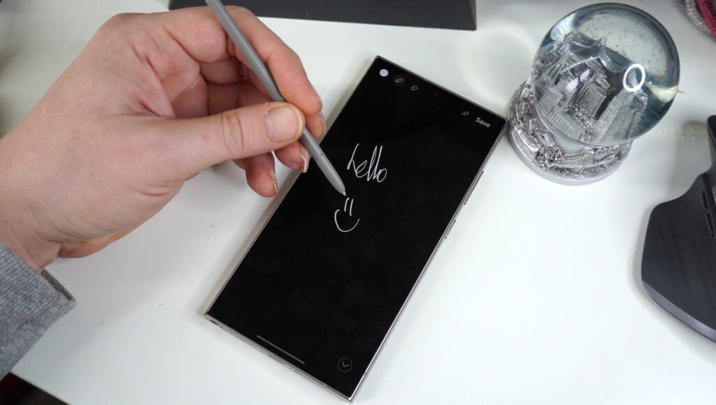 Writing on the Samsung Galaxy S24 Ultra with the S Pen