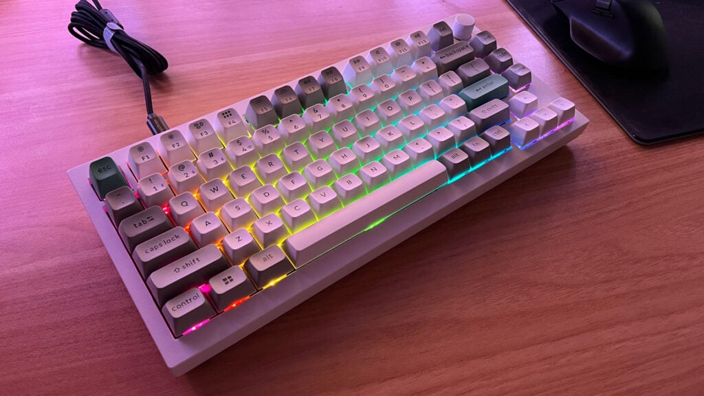 The RGB lighting effects of the Keychron Q1 Max.