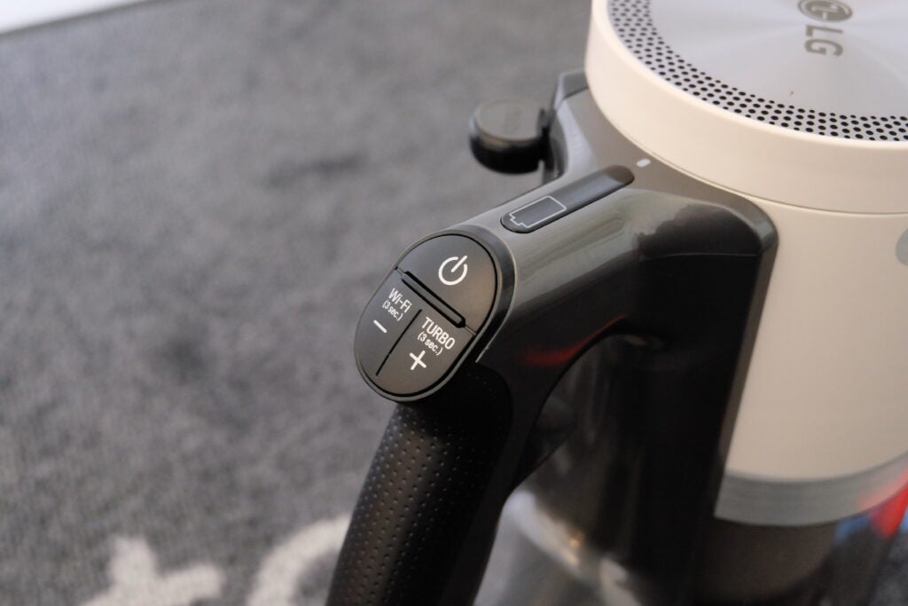 LG CordZero All-in-One Auto Empty Cordless Stick Vacuum buttons