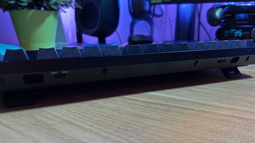 The back of the Corsair K65 Plus Wireless.