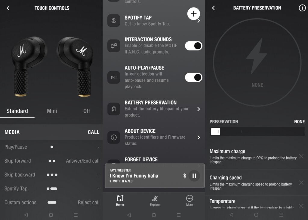 Marshall Motif II ANC Bluetooth app customisation