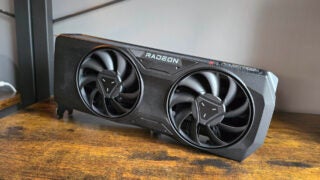 AMD Radeon RX 7800 XT on a shelf