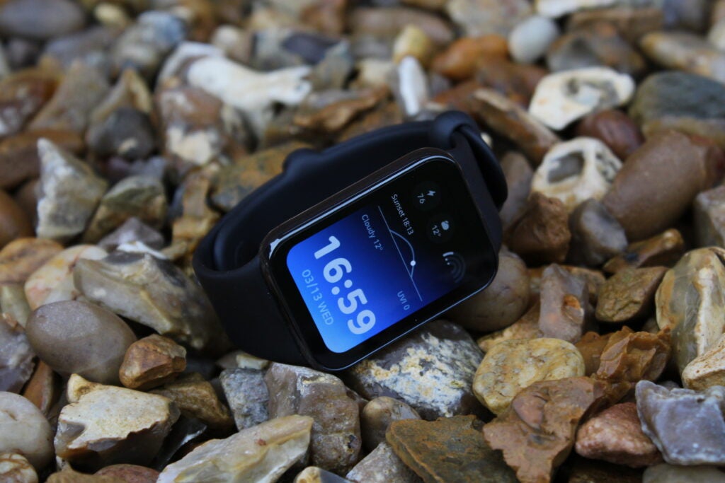 Xiaomi Smart Band 8 Pro on rocks face up