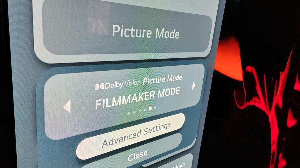 LG C4 OLED Filmaker mode with Dolby Vision
