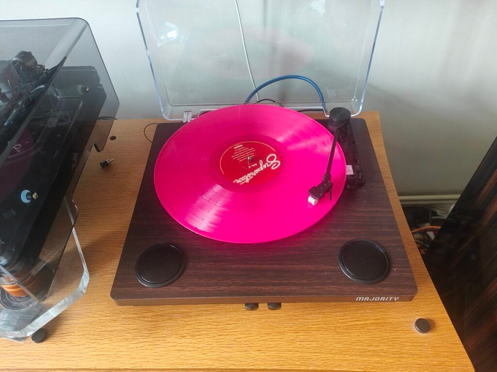 Majority Moto Turntable with record playing