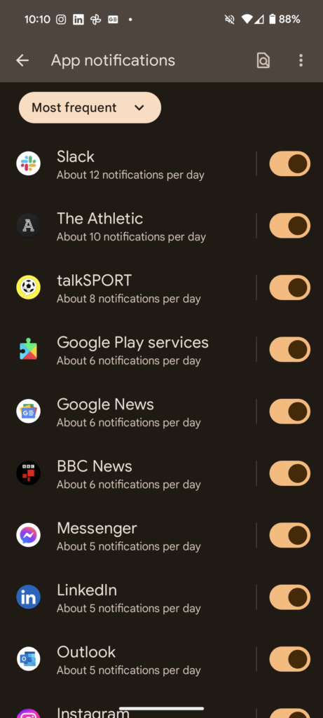 Notifications on a Google Pixel phone
