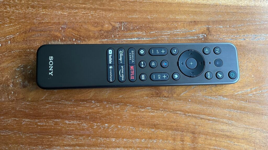 The Sony 55A95L's smart remote control